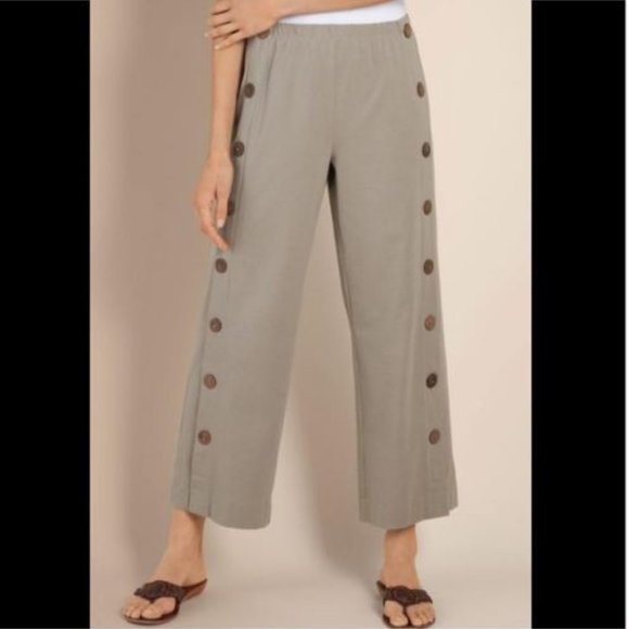 Soft Surroundings Pants - Soft Surroundings Wide leg Cropped Pant Black